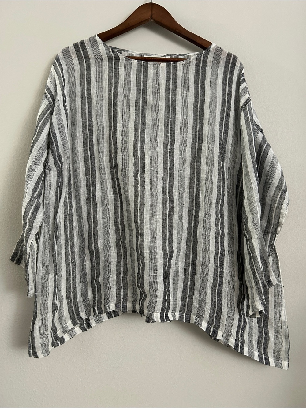Paper Lace 100% Linen Striped Top – OS | Coastal • Minimalist • Boho Comfort